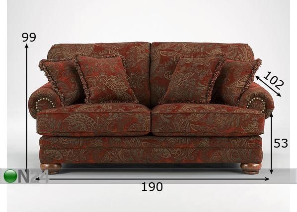 Sohva BURLINGTON SIENNA 2-ist mitat