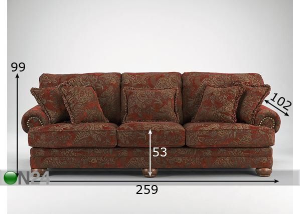 Sohva BURLINGTON SIENNA 3-ist mitat