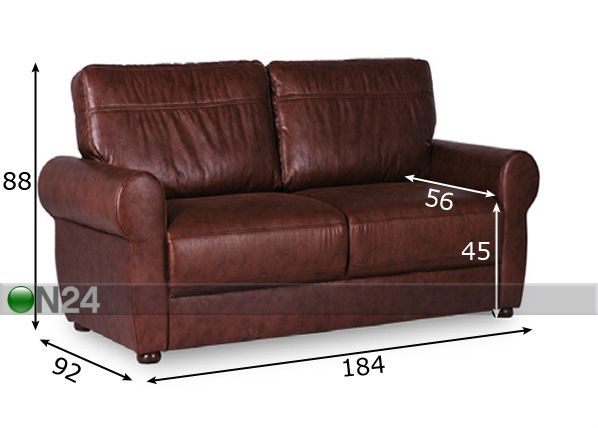 Sohva CLASSIC, 2-ist mitat