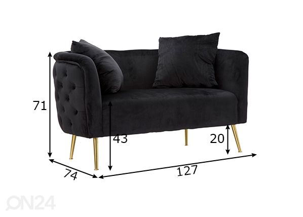 Sohva Glam, musta mitat