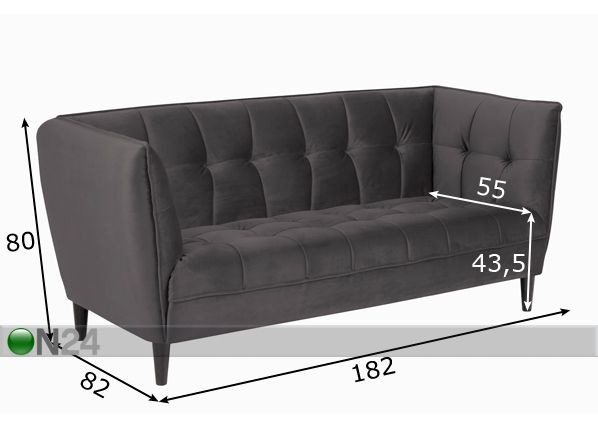 Sohva Jonna 2,5 -ist mitat