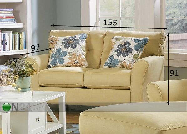 Sohva KYLEE GOLDENROD mitat