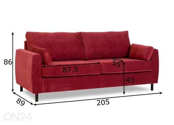 Sohva Milas, 3-istuttava mitat