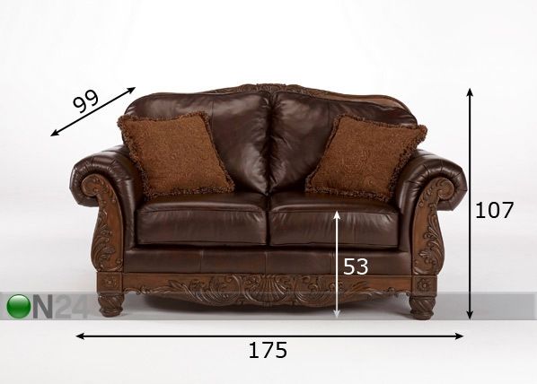 Sohva NORTH SHORE-DARK BROWN, 2-ist. mitat