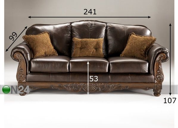 Sohva NORTH SHORE-DARK BROWN, 3-ist mitat