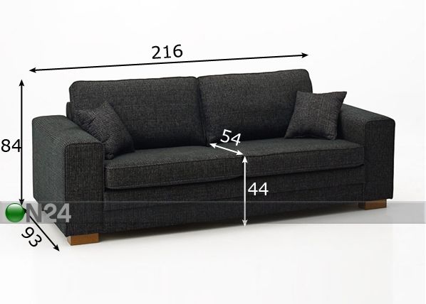 Sohva OONA, 3-ist mitat