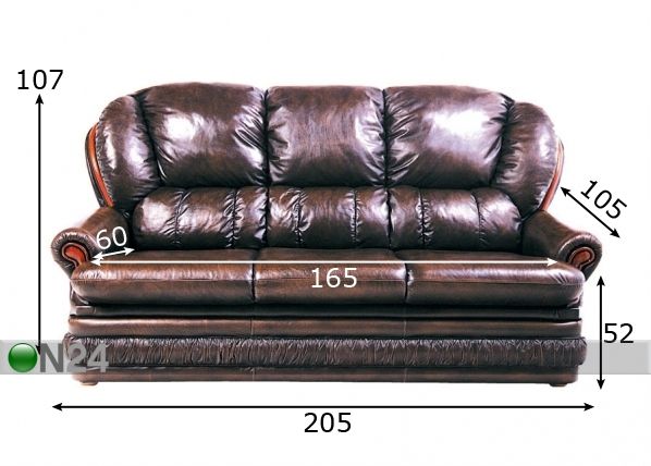 Sohva SAVOY 3-ist mitat