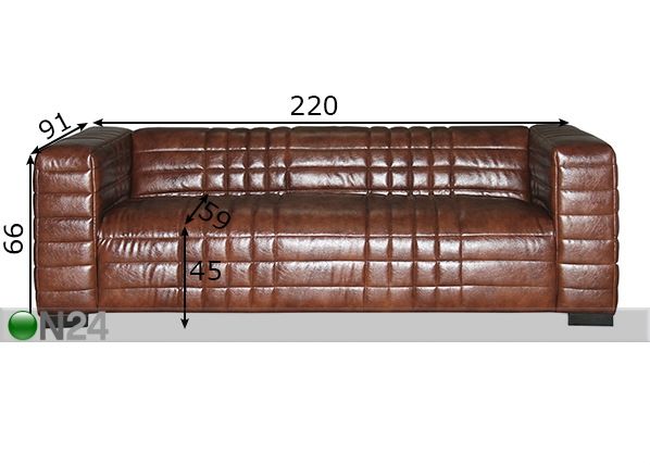 Sohva Sofa 3-ist mitat