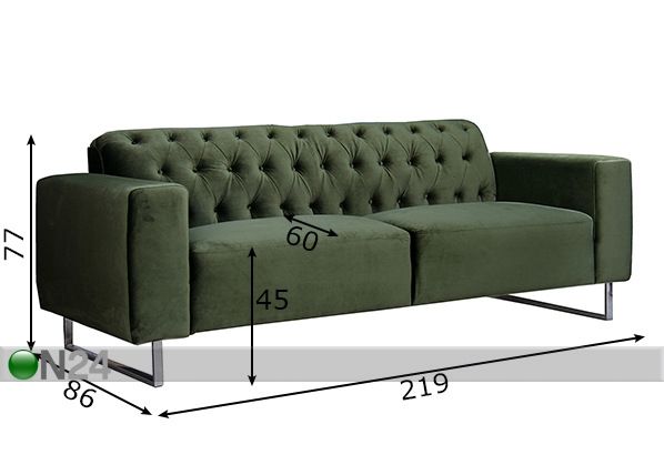 Sohva Sofa 3-ist mitat