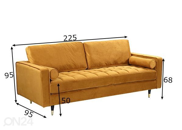 Sohva Velvet mitat