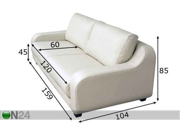 Sohva VILLA 160 cm mitat