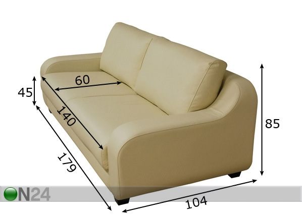 Sohva VILLA 180 cm mitat