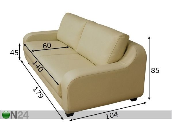 Sohva ViLLA 180 cm mitat