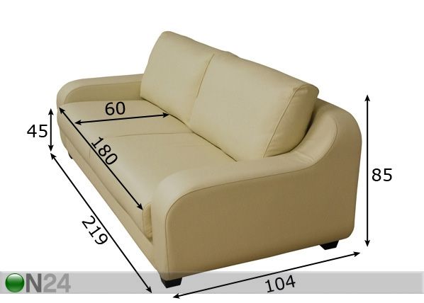 Sohva VILLA 220 cm mitat