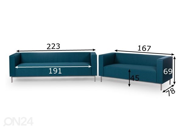 Sohvakalusto Office 3+2 mitat