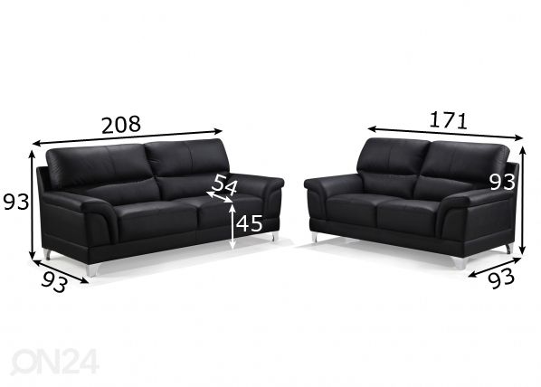 Sohvakalusto Oxford 2+3 mitat