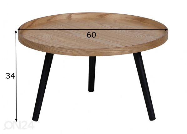 Sohvapöytä Ø 60 cm mitat