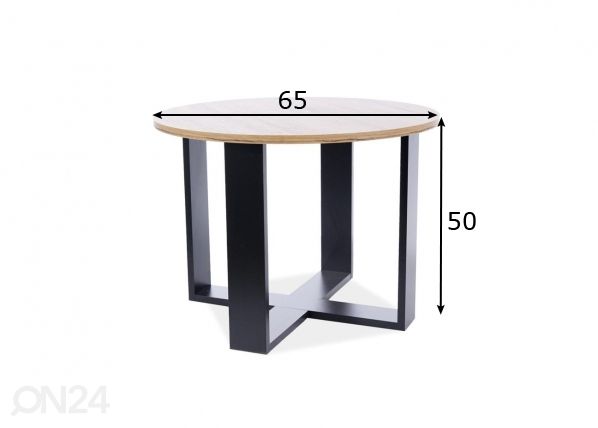 Sohvapöytä Ø 65 cm mitat