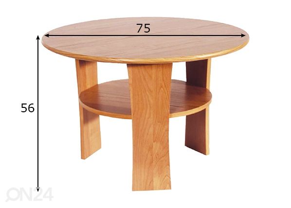 Sohvapöytä Ø 75 cm mitat