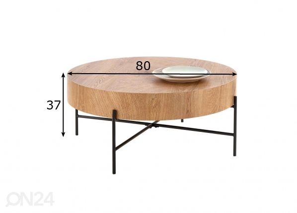 Sohvapöytä Ø 80 cm mitat