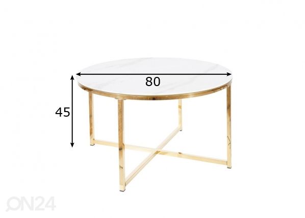 Sohvapöytä Ø 80 cm mitat