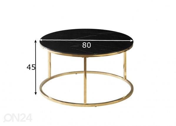 Sohvapöytä Ø 80 cm mitat