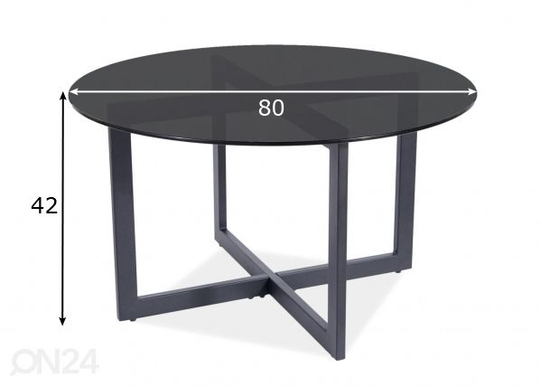 Sohvapöytä Ø 80 cm mitat