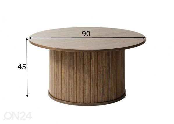 Sohvapöytä Ø 90 cm mitat