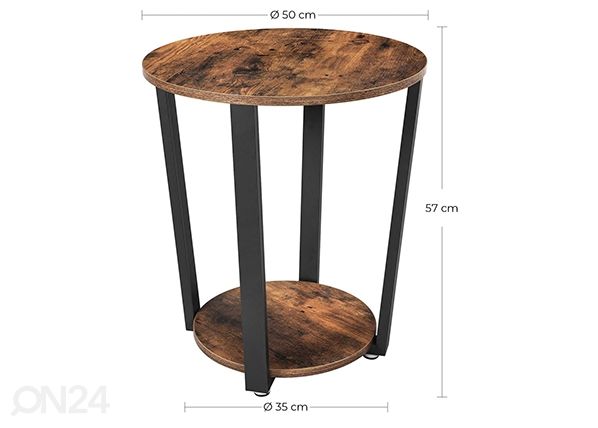 Sohvapöytä Ø50 cm, ruskea / musta mitat