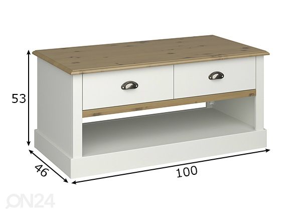 Sohvapöytä 100x46 cn mitat