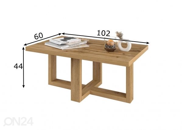 Sohvapöytä 102x60 cm mitat