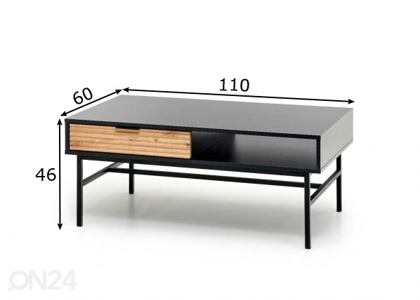 Sohvapöytä 110x60 cm mitat