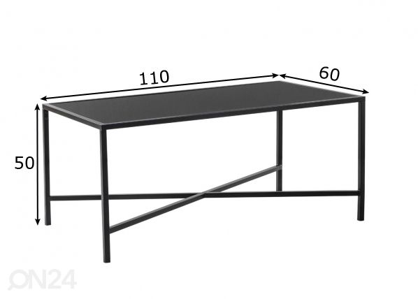 Sohvapöytä 110x60 cm mitat
