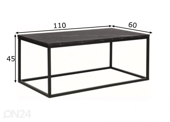 Sohvapöytä 110x60 cm mitat