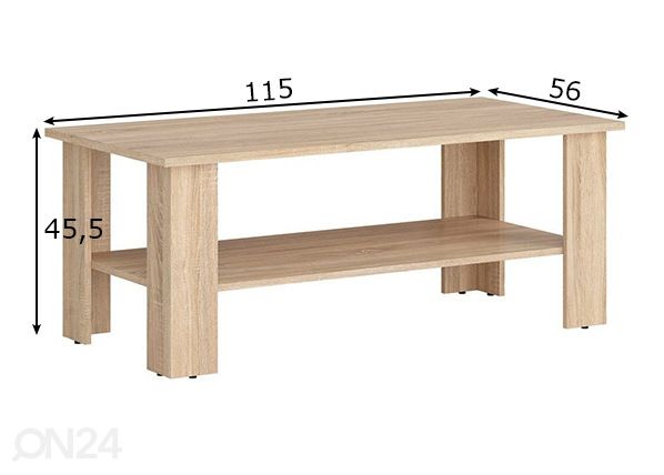 Sohvapöytä 115x56 cm mitat