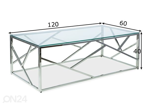 Sohvapöytä 120x60 cm mitat