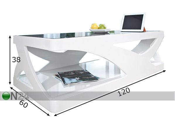 Sohvapöytä 120x60 cm mitat