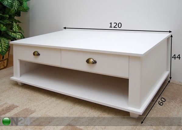 Sohvapöytä 120x60 cm mitat