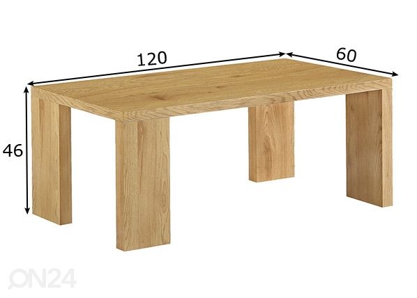 Sohvapöytä 120x60 cm mitat