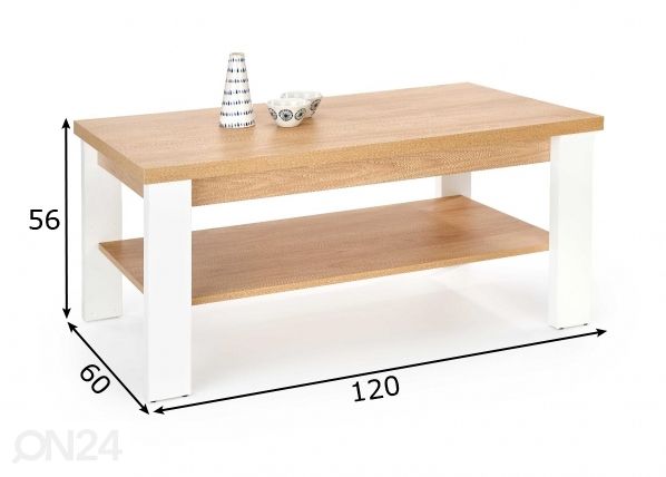 Sohvapöytä 120x60 cm mitat