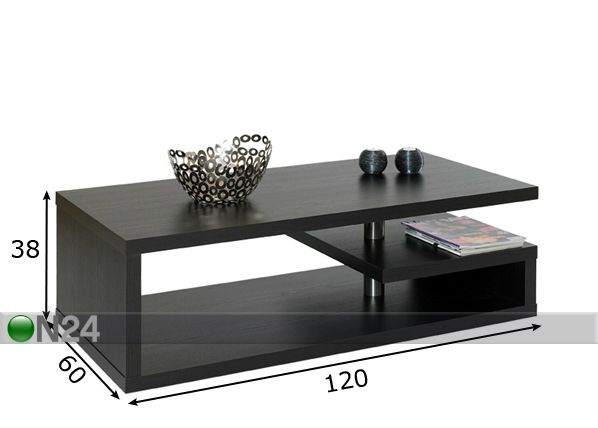 Sohvapöytä 120x60 cm mitat