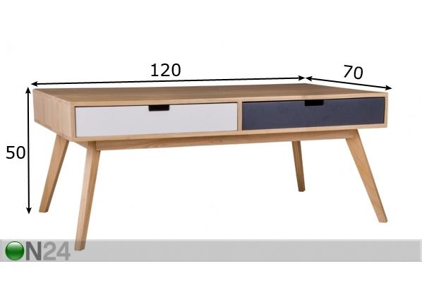 Sohvapöytä 120x70 cm mitat