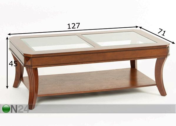 Sohvapöytä 127x71 cm mitat