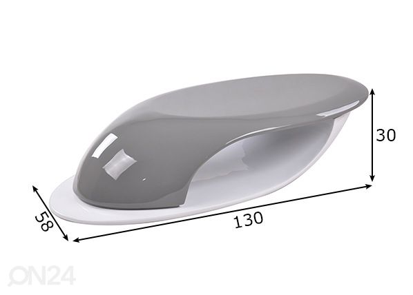 Sohvapöytä 130 cm, harmaa/valkoinen mitat