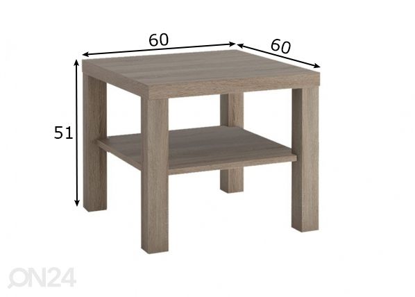Sohvapöytä mitat