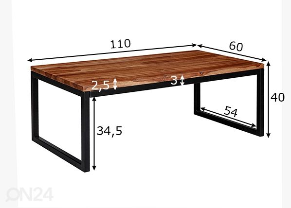 Sohvapöytä mitat