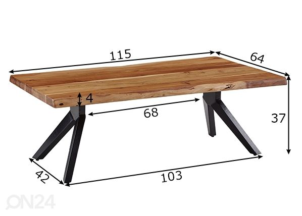 Sohvapöytä mitat