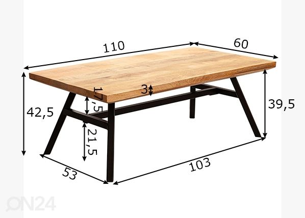 Sohvapöytä mitat