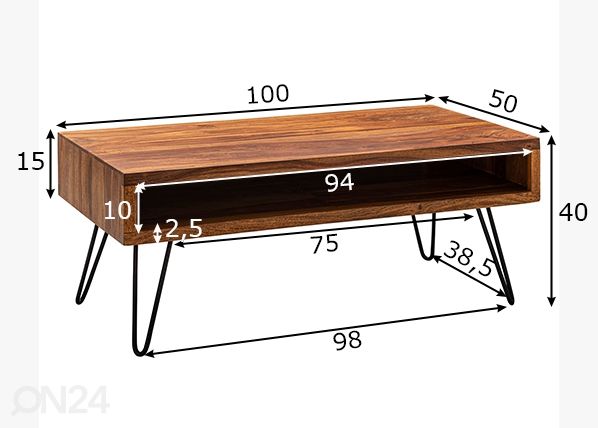 Sohvapöytä mitat