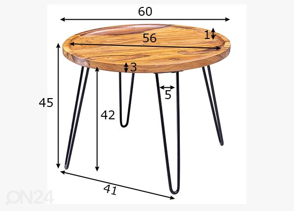 Sohvapöytä 56 cm mitat